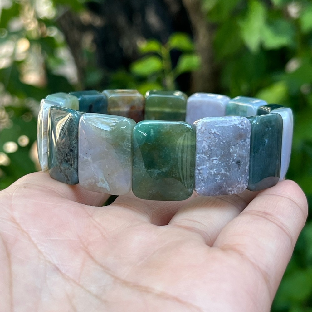 20mm Multi-color Moss agate soft bangle